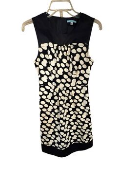 Leifnotes Anthropologie Black Cream Polka Dot Sleeveless Dress Size 0